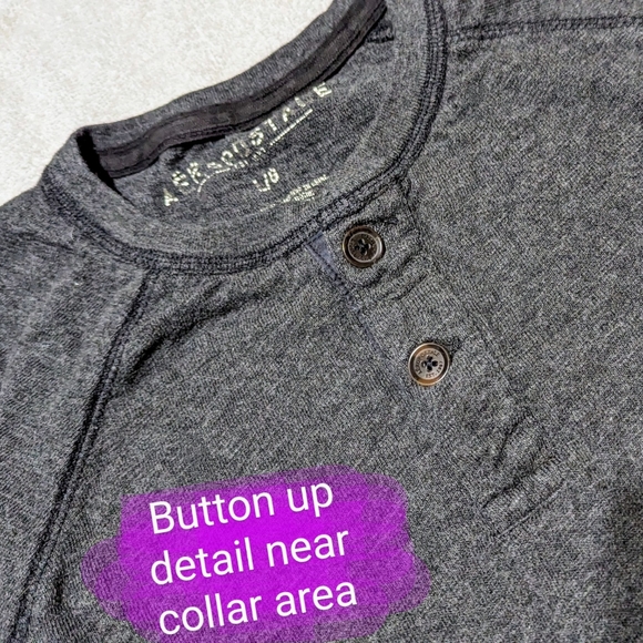 Aeropostale Men's size large long sleeve pullover grey shirt - Picture 7 of 10